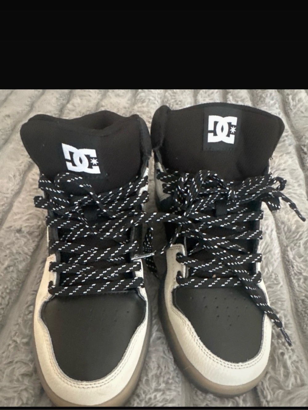 DC Men's Black and White High-Top Sneakers